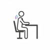 generate an icon that matches this theme :Supports Better Sitting Posture➤ Uses real-time vibration reminders to reinforce posture awareness during desk work and long sitting sessions.